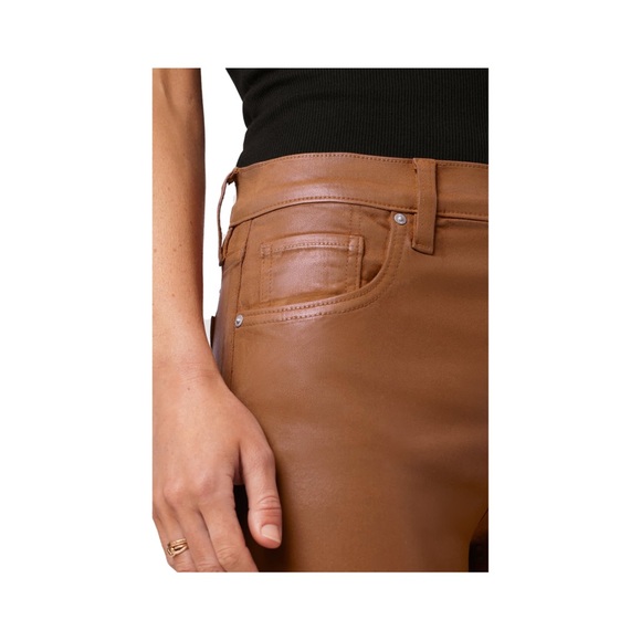 Hudson Barbra highrise bootcut pants | faux leather | burnt orange color - Picture 3 of 8